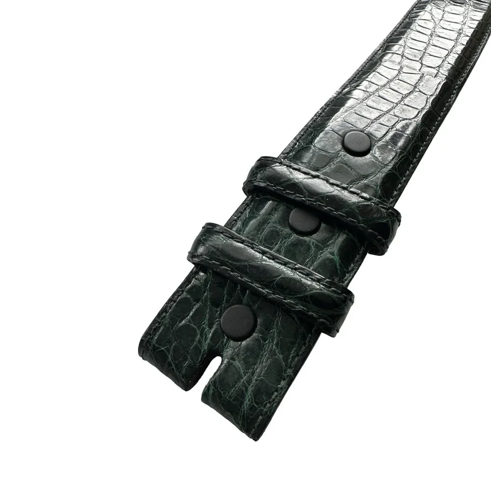 Bespoke Deep Green American Alligator USA Made Belt Size 32 No Holes NWT New